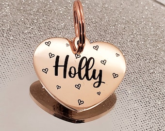 Heart design Stainless Steel heart pet ID tag, Dog tag, cat tag, Laser engraved.