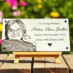 Custom Engraved, Real Photo Plaque for Bench| Memorial| Personalised Design| Memorial 304 Steel or Brass.