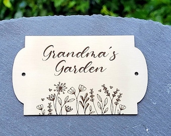 Bench / memorial / gate / door plaque with custom engraved design. 10x6cm or 8x3cm. 304 Steel.