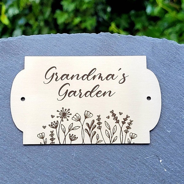 Bench / memorial / gate / door plaque with custom engraved design. 10x6cm or 8x3cm. 304 Steel.