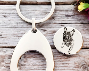 Trolley token with actual photo keyring, engraved from any clear image.