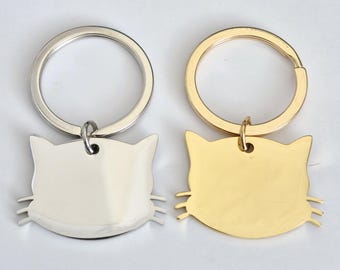Silver or Gold Engraving / Stamping blanks. CAT Shape. 25mm or 34mm. Blanks for engraving.