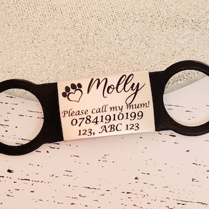 Heart design Slide on silicone pet ID tag, dog tag, collar tag, various colours engraved