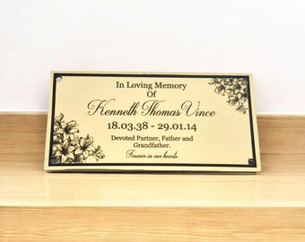 Custom Brass Memorial Plaque – Personalised Engraving | Brushed or Polished Finish | 100x50mm or 80x30mm