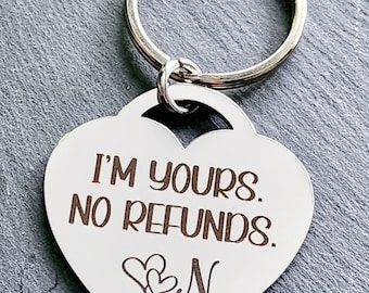 I'm yours,  custom boyfriend, girlfriend keyring.