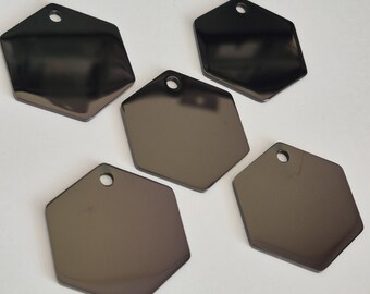 HEXAGON polished Engraving / Stamping blanks. Blanks for engraving.