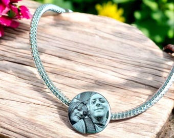 Pawprint, fingerprint,  handprint gift, engraved personalised European charm (fit pandora)