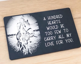 Photo gift wallet / purse insert. Custom text. Horses pets dogs cats children cars