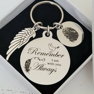 Memorial fingerprintor handwriting keyring, custom text welcome.