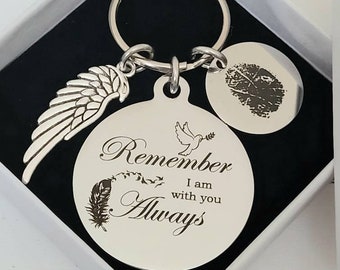 Memorial fingerprintor handwriting keyring, custom text welcome.
