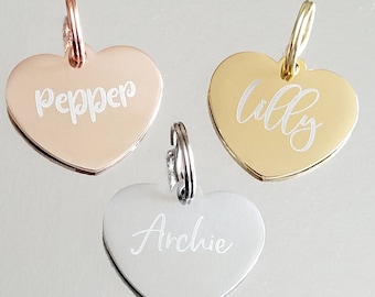 Pet tags laser engraved,  stainless steel available in rose gold, silver and gold.