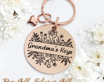 Pretty floral keyring / handbag charm with any name or word.