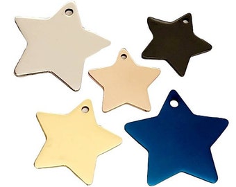 Star dog ID tag,  3 sizes 5 colours.