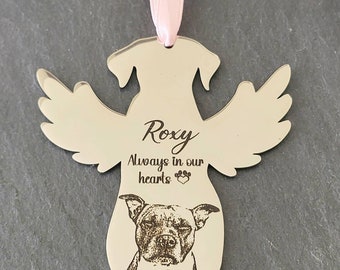 Beautiful Actual Photo Dog Angel Decoration.
