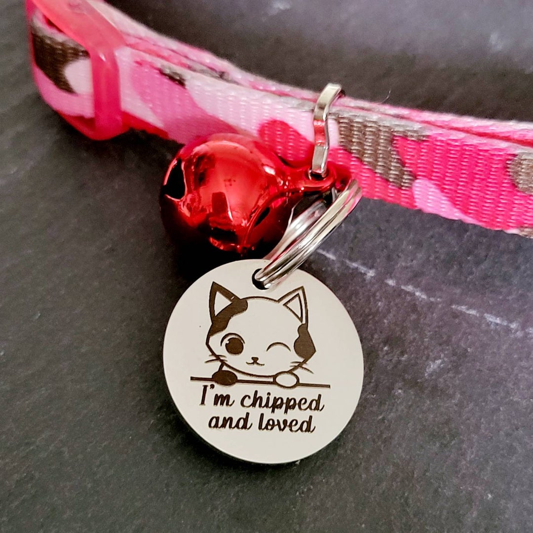 Tiny 20mm Cat Kitten ID Tags Laser Engraved, Stainless Steel Available ...