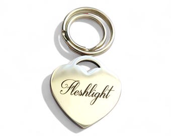 Adult Content – Custom Engraved Stainless Steel BDSM Token / Kinky Charm – 15mm, 20mm, 25mm, 30mm – Any Text & Symbol