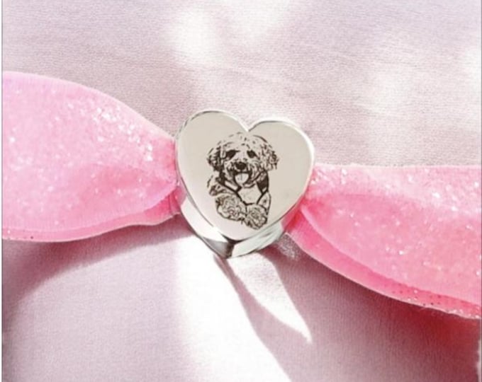 Featured listing image: Pawprint, fingerprint,  handprint gift, engraved personalised European charm (fit pandora)