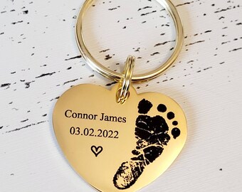 Actual handprint,  footprint or fingerprint keyring. From any photo.