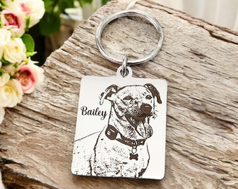 Custom Photo Keyring with Dog Cat Human| Personalized Photo Keychain| Pet Lover Gift | Personalised Keyring from Any Photo| Custom Gift Idea