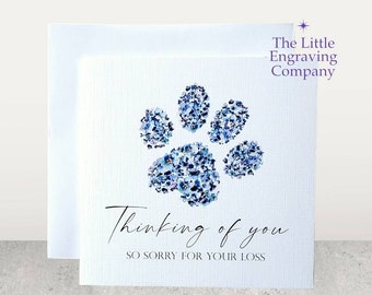 Beautiful pet loss 'thinking of you' card 5x5" with envelope.