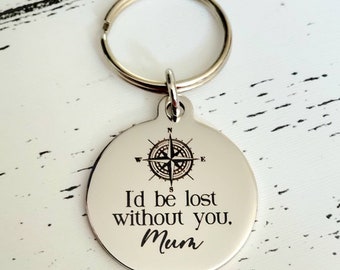 I'd be lost without you keyring,  Can be personalised.