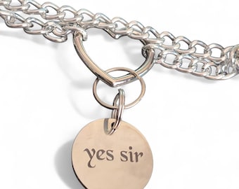 Adult Content – Custom Engraved Stainless Steel BDSM Token / Kinky Charm – 15mm, 20mm, 25mm, 30mm – Any Text & Symbol