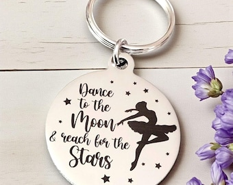 Ballet Dancer Keyring. With optional message on the back. Dance gift