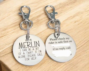 Bridle, Saddle and Headcollar tags, safety for if you fall off your horse. Personalised with your own text. Including lobster clasp.