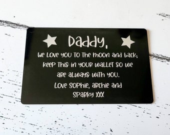 Daddy gift wallet / purse insert. Custom text welcome.