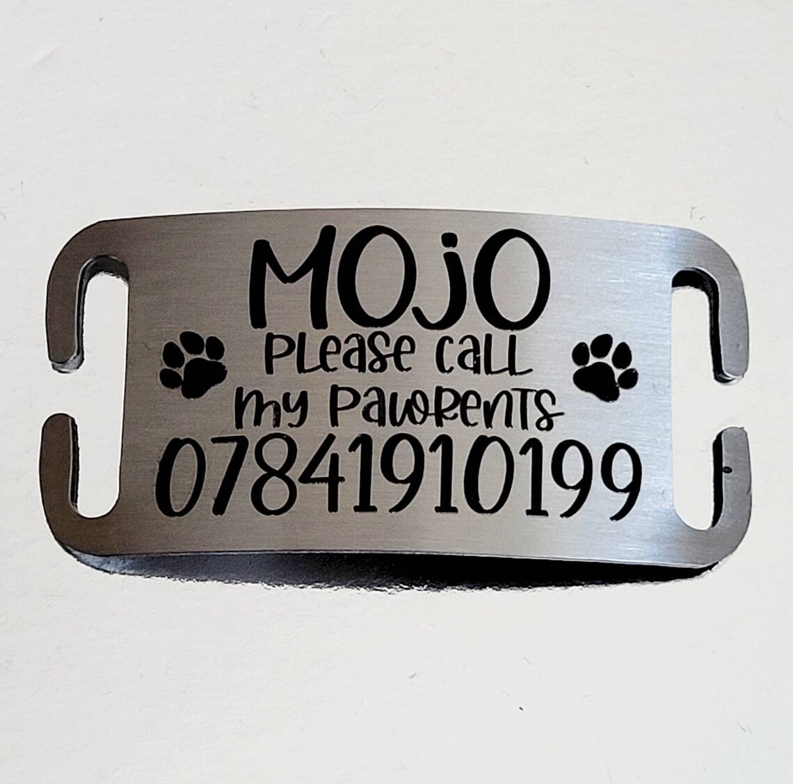Pet ID collar tags Brushed Stainless Steel slide on 3 sizes Etsy