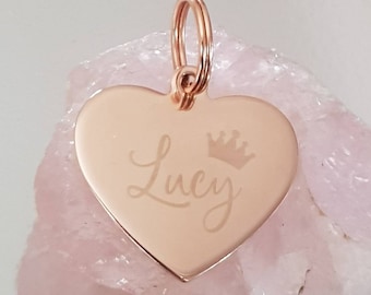 Pet ID tags engraved,  stainless steel available in silver, gold and rose gold