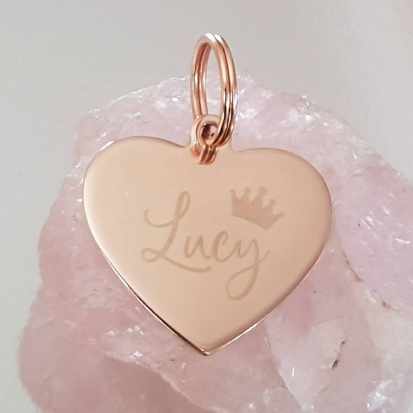 Pet ID tags engraved,  stainless steel available in silver, gold and rose gold