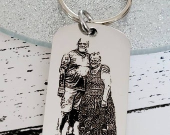 Laser Engraved photo keyring. Engraved from any clear image.