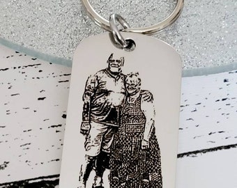 Laser Engraved photo keyring. Engraved from any clear image.