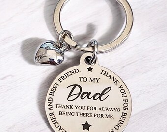 Mum / Dad keyring,  the back can be personalised.