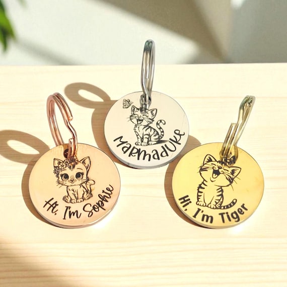 Adressetiketten Selbstklebend Individuelle Edelstahl Haustier ID-Marken Für Hundetags Edelstahl Hundemarke Lasergraviert Rund Personalisiert