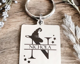 Witch monogram name keyring. A to Z