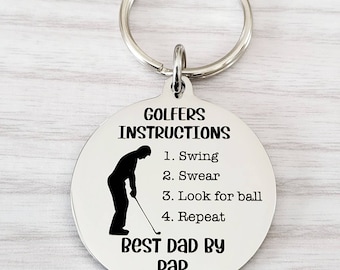 Fathers day Golfing Keyring. With optional message on the back.