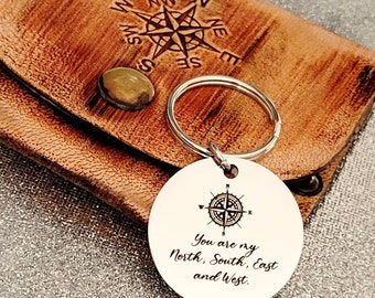 Compass Keyring. With optional message on the back.