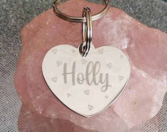 Heart design Stainless Steel heart pet ID tag, Dog tag, cat tag, Laser engraved.