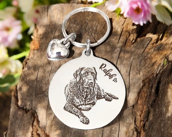 Actual photo keyring with heart charm, made from any photo.