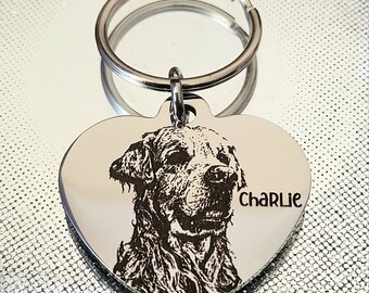 Laser Engraved photo keyring. Engraved from any clear image. Silver, Gold or Rose Gold