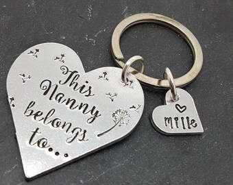Nanny keyring personalised with childrens names. Granny, nan, mama, Nanny, mummy mum . Lovely gift for any lady in the family