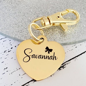 Bow design pet ID tags engraved,  stainless steel rose gold heart with bow design.