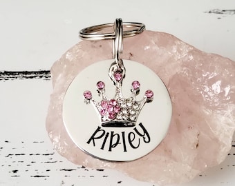 Princess keyring or book bag charm. Personalised with choice of fonts.