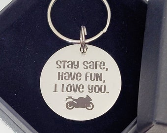 Motorbike themed keyring.