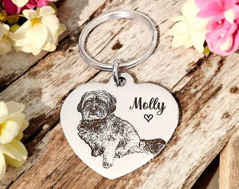 Laser Engraved photo keyring. Engraved from any clear image. Silver, Gold or Rose Gold
