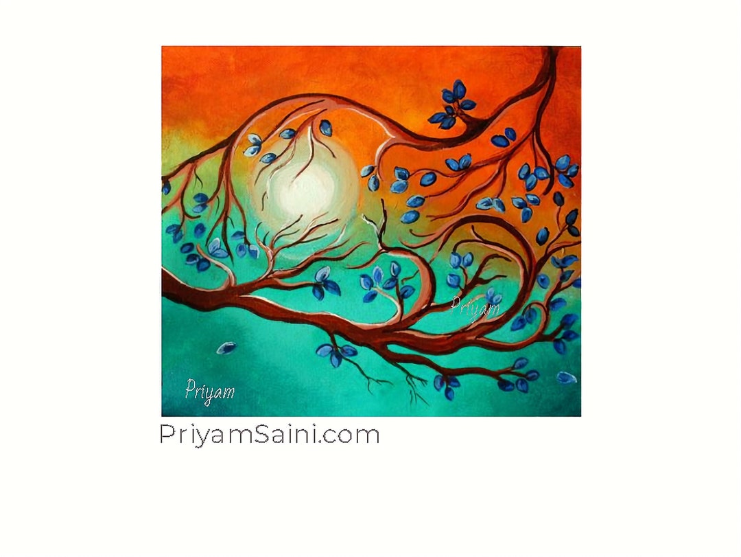 Modern Acrylic Painting, Big Canvas Art, Original Indian Art