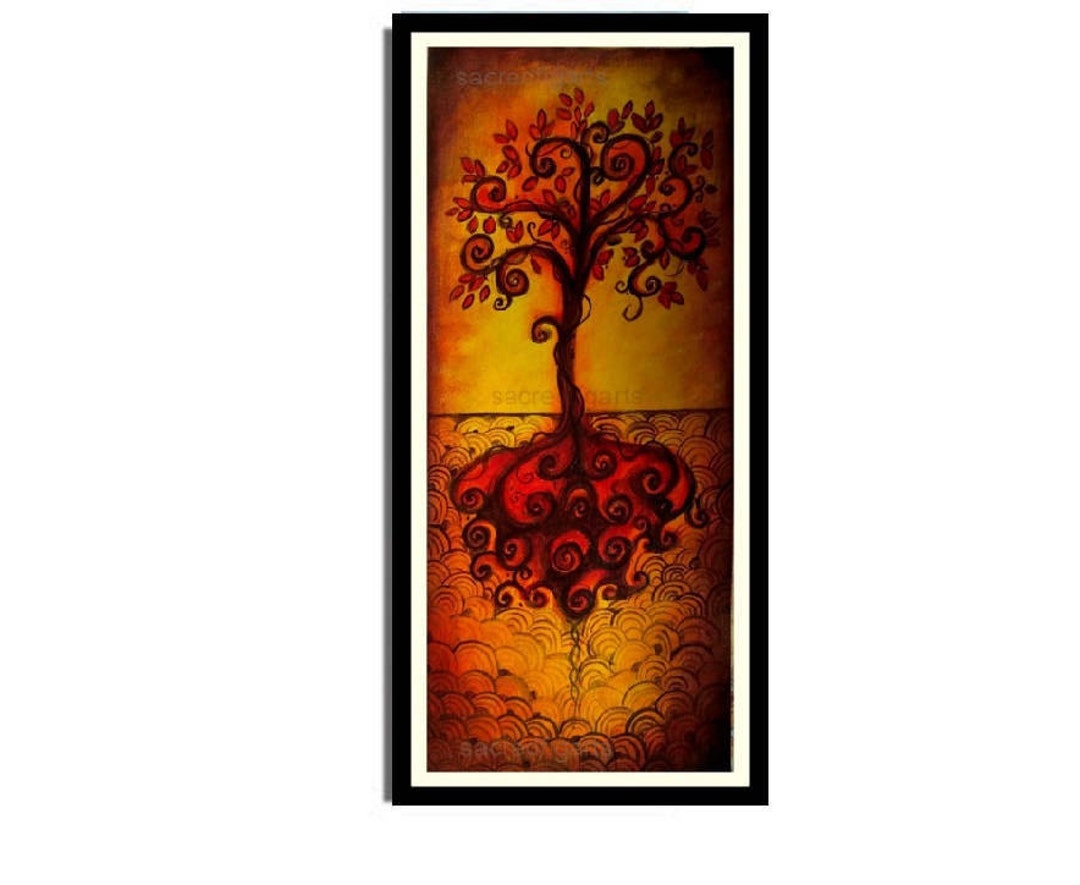 Tree of Life Acrylic Indian Wall Art India Canvas Artwork Etsy