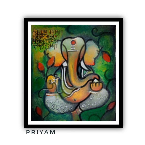Ganesh Painting, Big Canvas Art, Modern Acrylic Painting, Spiritual Home  Decor, Abstract Ganpati, Original Indian Art -  Norway